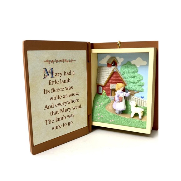 1996 Hallmark Ornament Mother Goose Mary Had A Little Lamb Book 4th in Series - Picture 2 of 7
